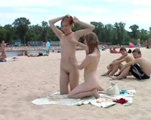 2 young lady college chicks nudists on the beach, Kiev,